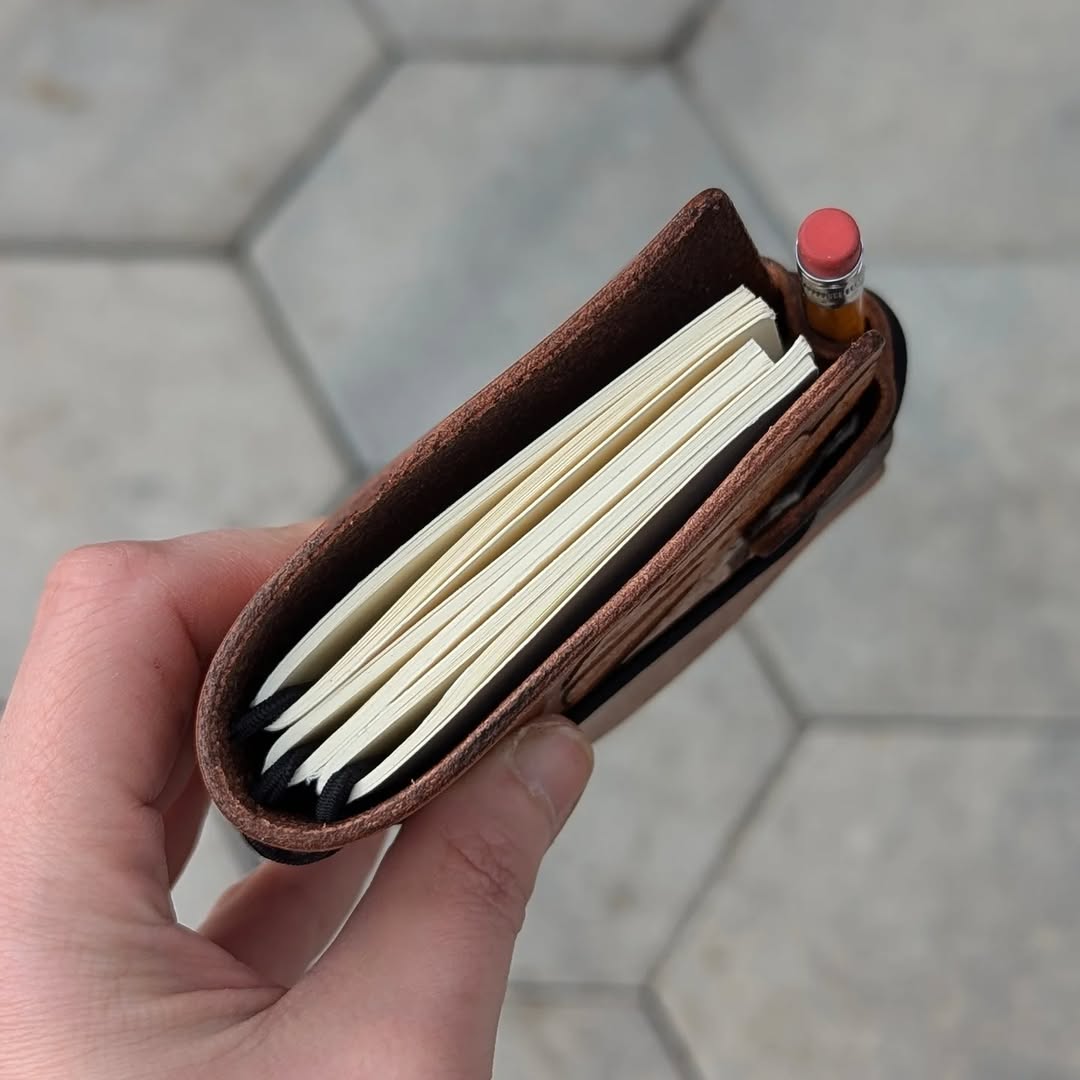 A7 Traveller's Refillable Notebook | Tooled Natural Monstera Leaf