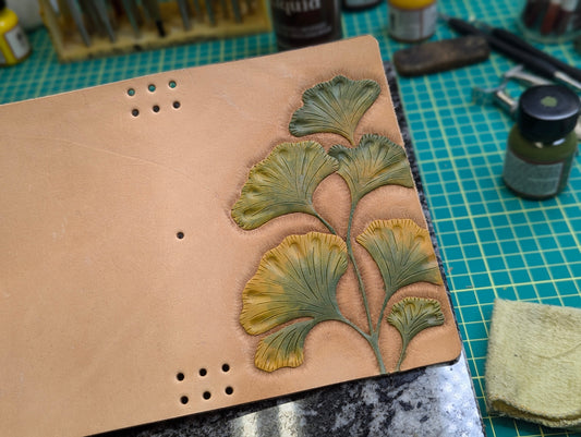 Traveller's Notebook with Tooled Ginkgo Leaves