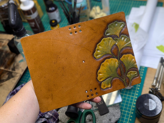 Creating a Traveller's Notebook with Tooled Ginkgo Leaves