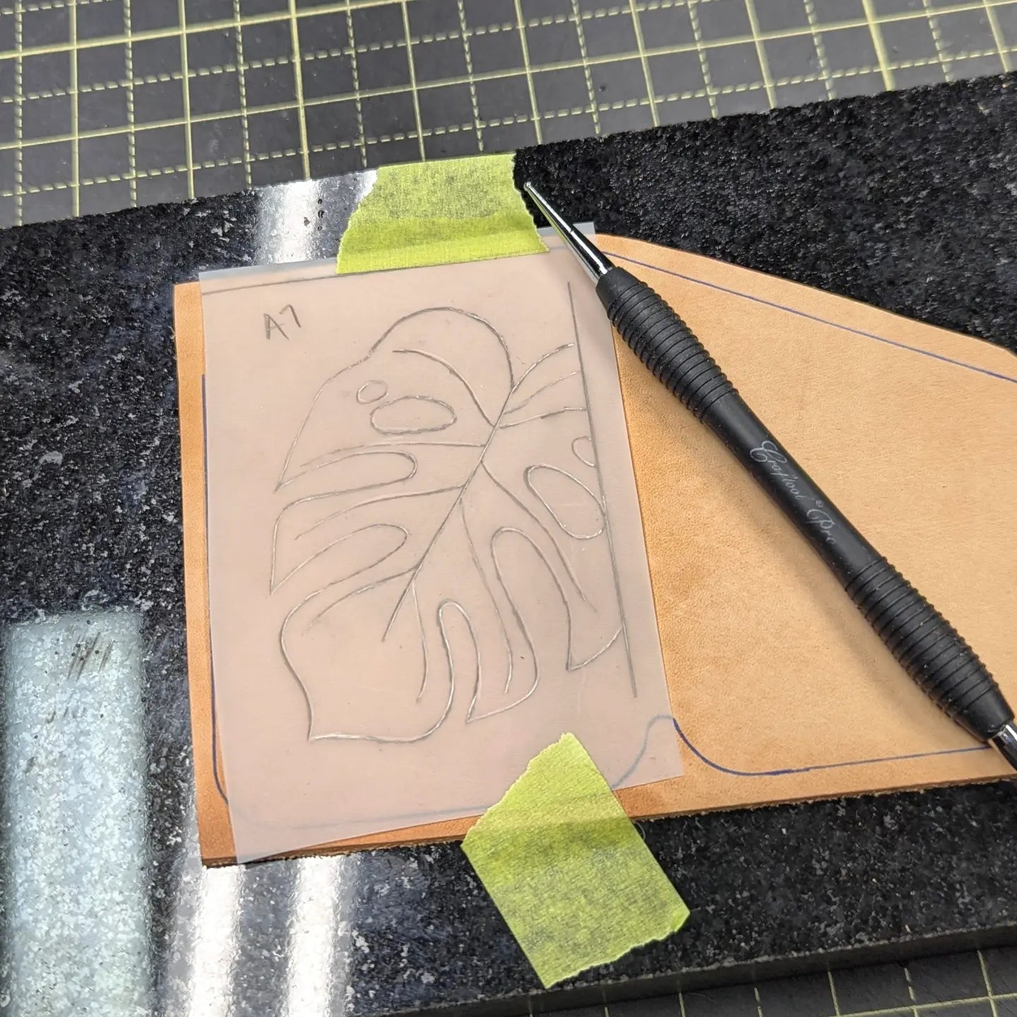 A7 Traveller's Notebook | Tooled Monstera Leaf, No. 2