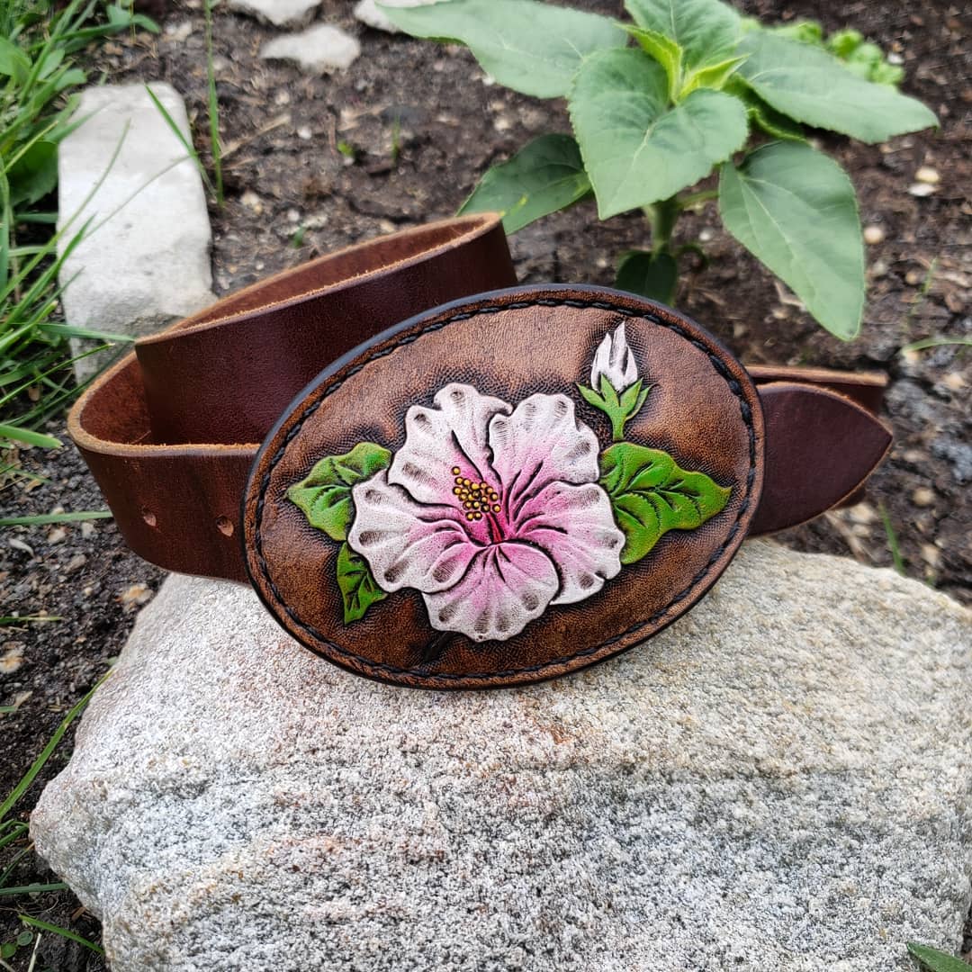 Belt Buckle | Hibiscus Flower