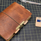 LEATHER BINDER CLIP TABS | Natural Veg, Set of Five, 15mm