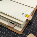LEATHER BINDER CLIP TABS | Natural Veg, Set of Five, 15mm