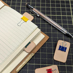 LEATHER BINDER CLIP TABS | Natural Veg, Set of Five, 15mm