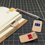 LEATHER BINDER CLIP TABS | Natural Veg, Set of Five, 15mm