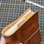 LEATHER BINDER CLIP TABS | Natural Veg, Set of Five, 15mm