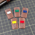 LEATHER BINDER CLIP TABS | Set of Five, 15mm