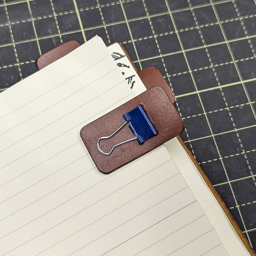 LEATHER BINDER CLIP TABS | Set of Five, 15mm