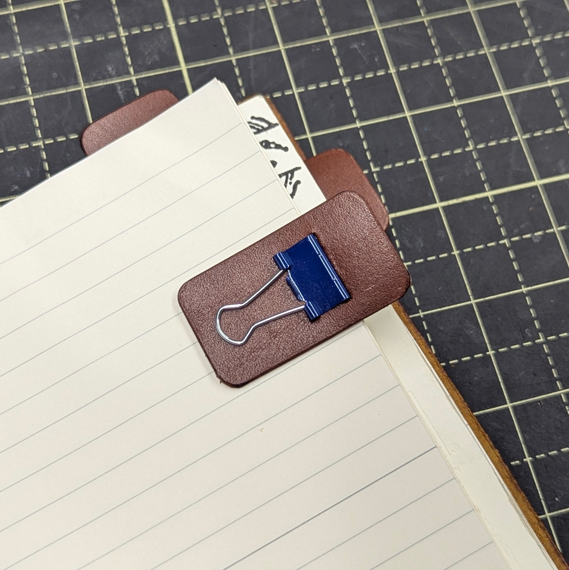 LEATHER BINDER CLIP TABS | Set of Five, 15mm