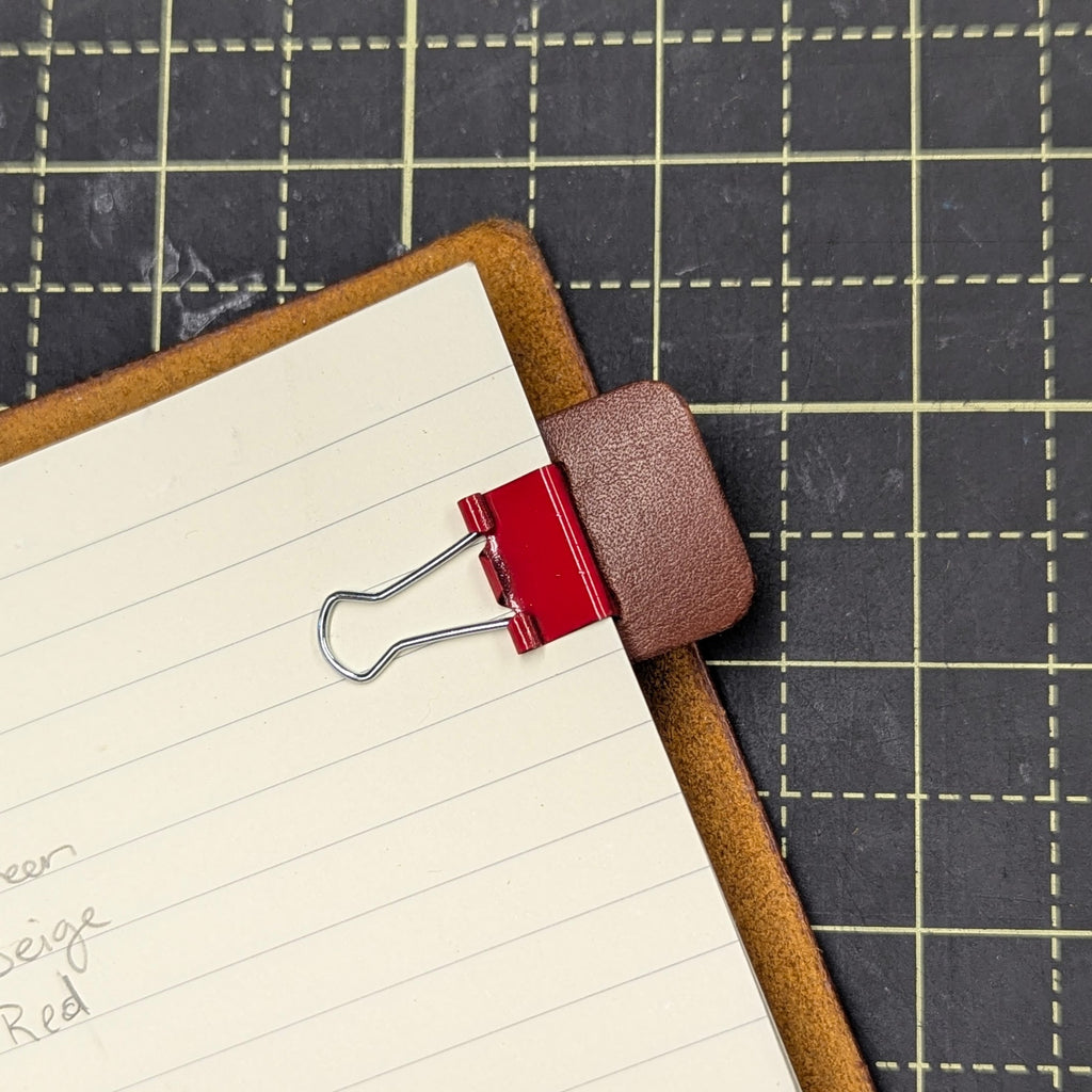 LEATHER BINDER CLIP TABS | Set of Five, 15mm