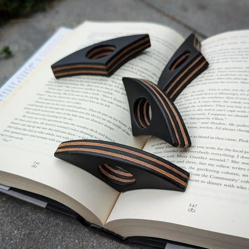 BOOK PAGE HOLDER | Stacked Coal Black + Natural