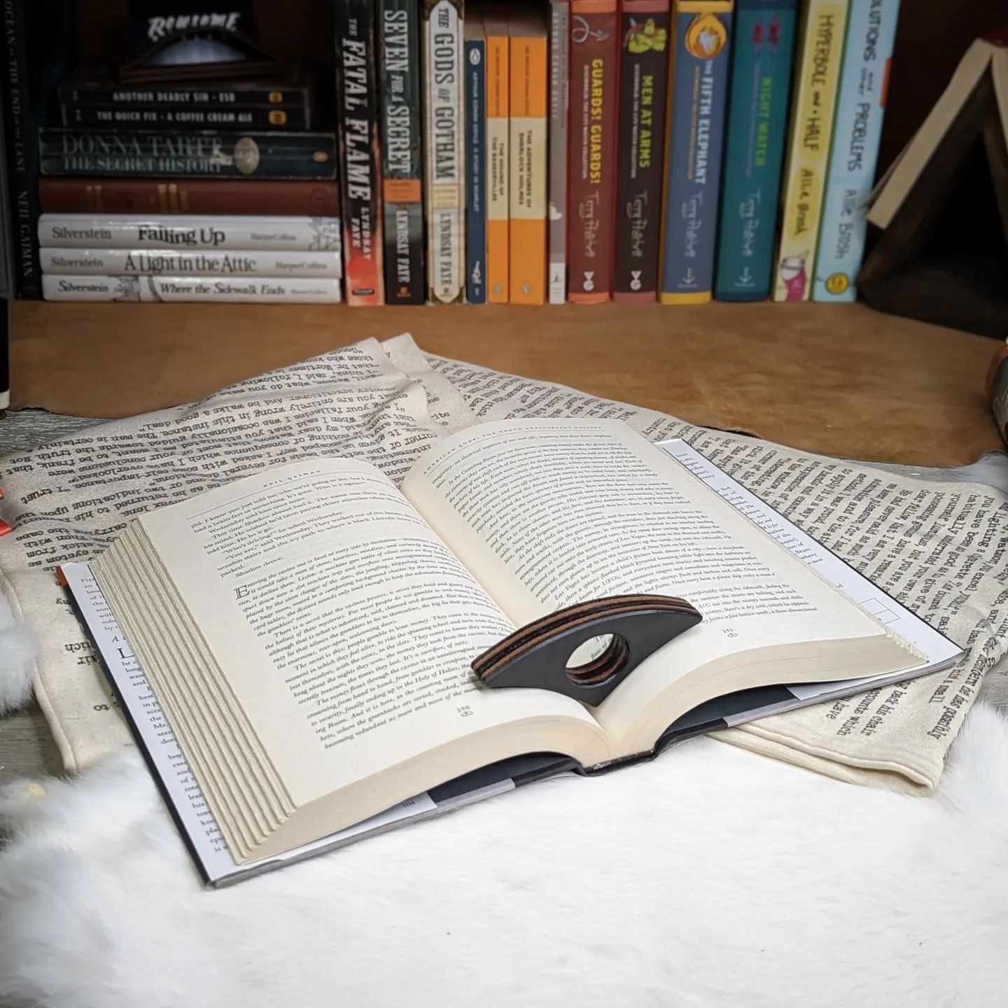 Stacked Leather Book Page Holders | One-Offs