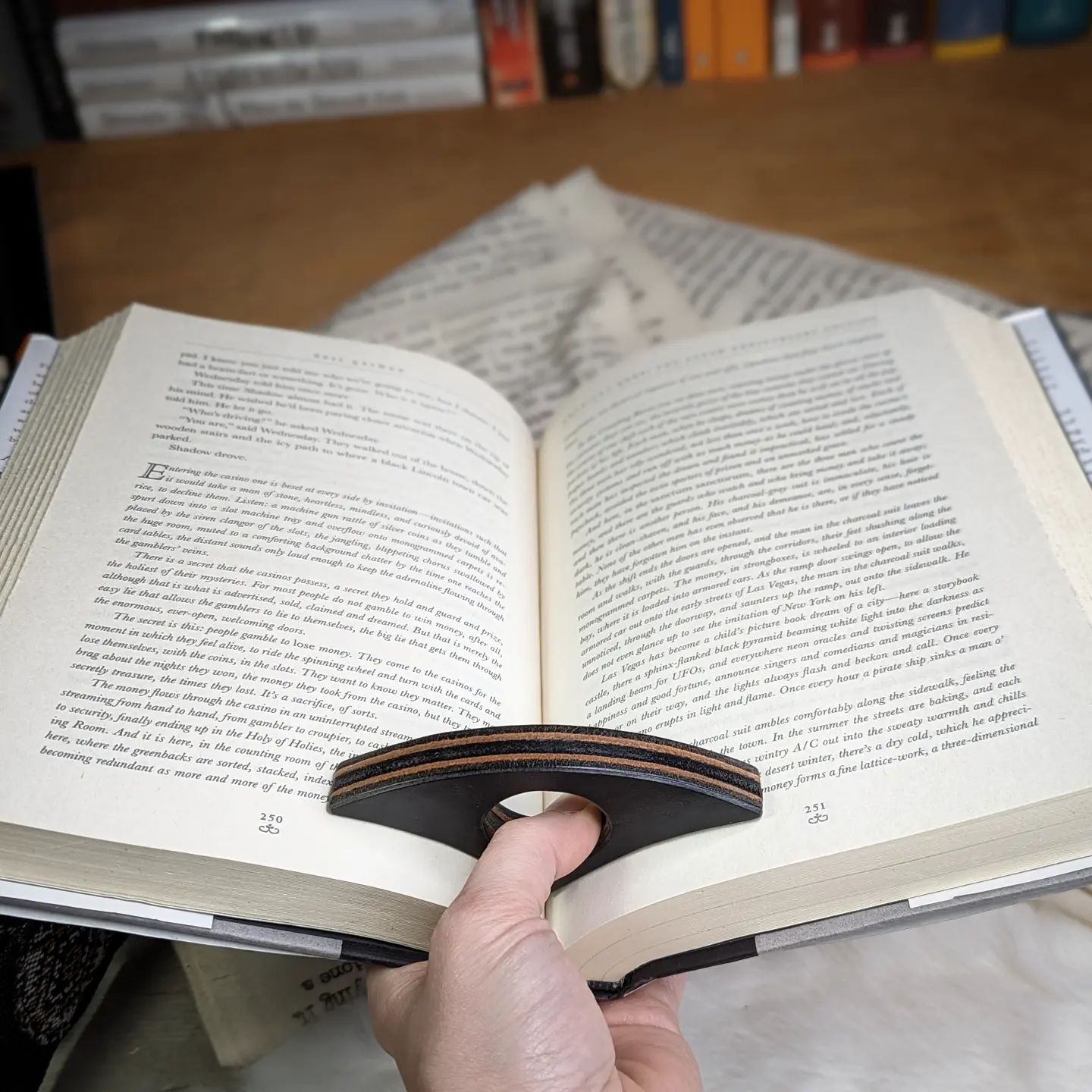 Stacked Leather Book Page Holders | One-Offs