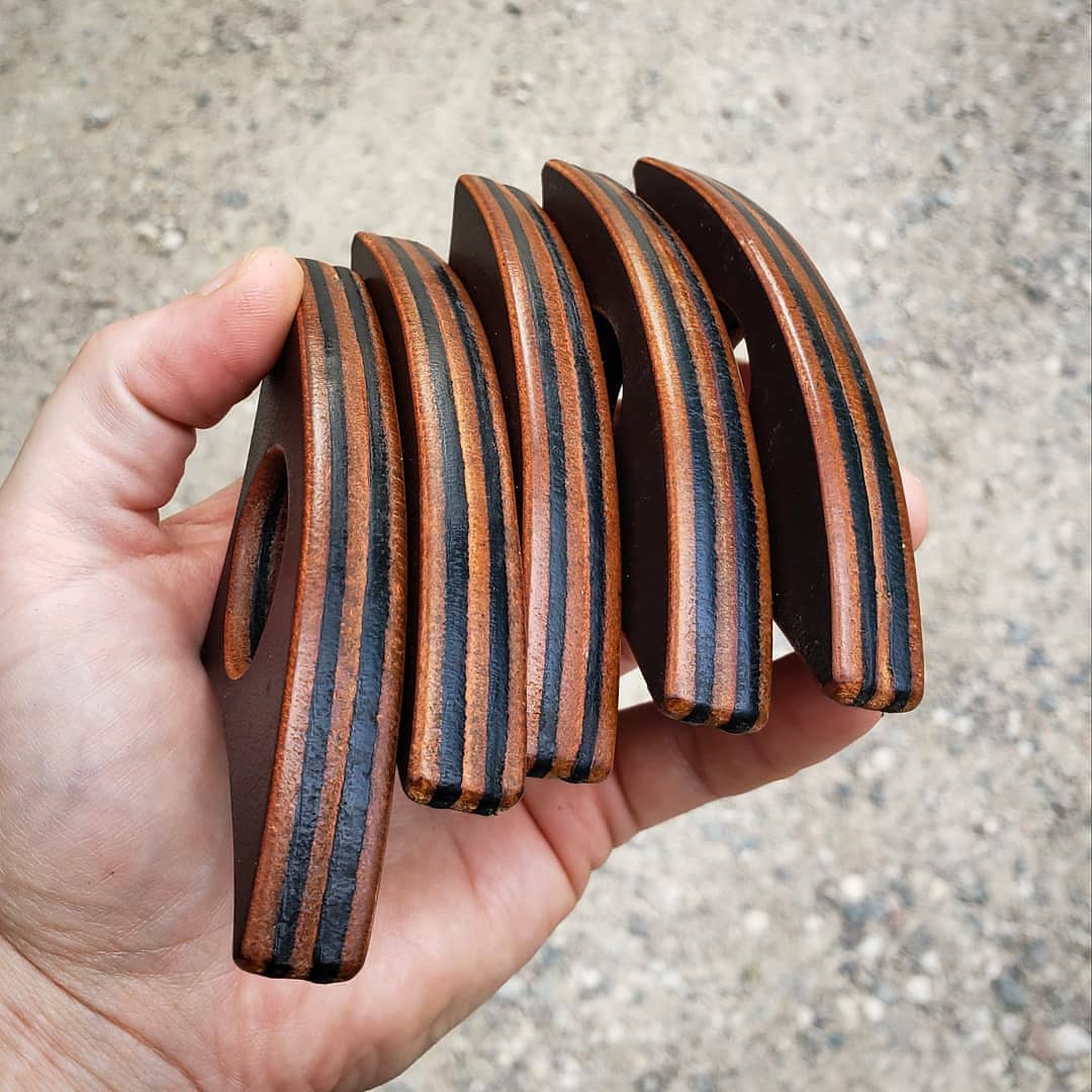 Stacked Leather Book Page Holder | Berry Brown + Black