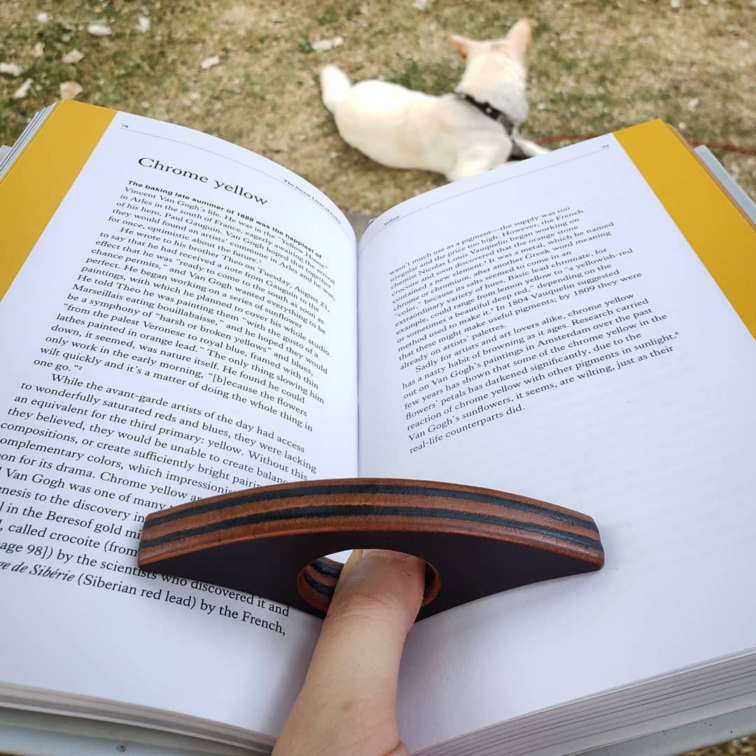 Stacked Leather Book Page Holder | Berry Brown + Black