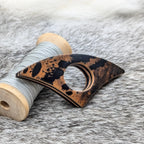 Stacked Leather Book Page Holder | Black Marble Shell Cordovan