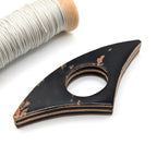 Stacked Leather Book Page Holder | Black Marble Shell Cordovan