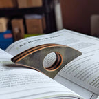 Stacked Leather Book Page Holder | Green Marble Shell Cordovan