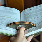Stacked Leather Book Page Holder | Green Marble Shell Cordovan