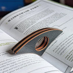 Stacked Leather Book Page Holder | Green Hatch Shell Cordovan