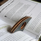 Stacked Leather Book Page Holder | Green Hatch Shell Cordovan