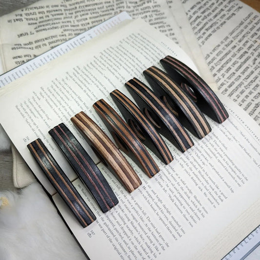 Stacked Leather Book Page Holders | One-Offs