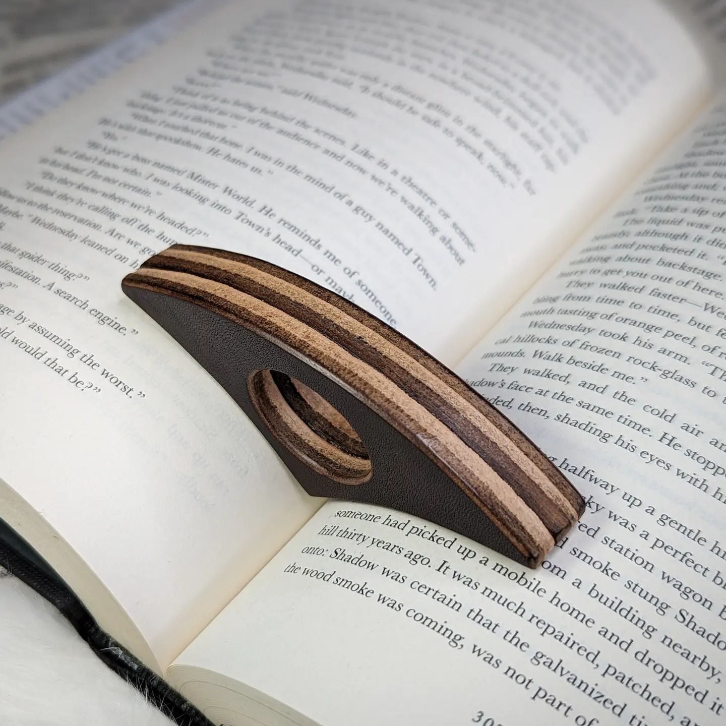 Stacked Leather Book Page Holders | One-Offs