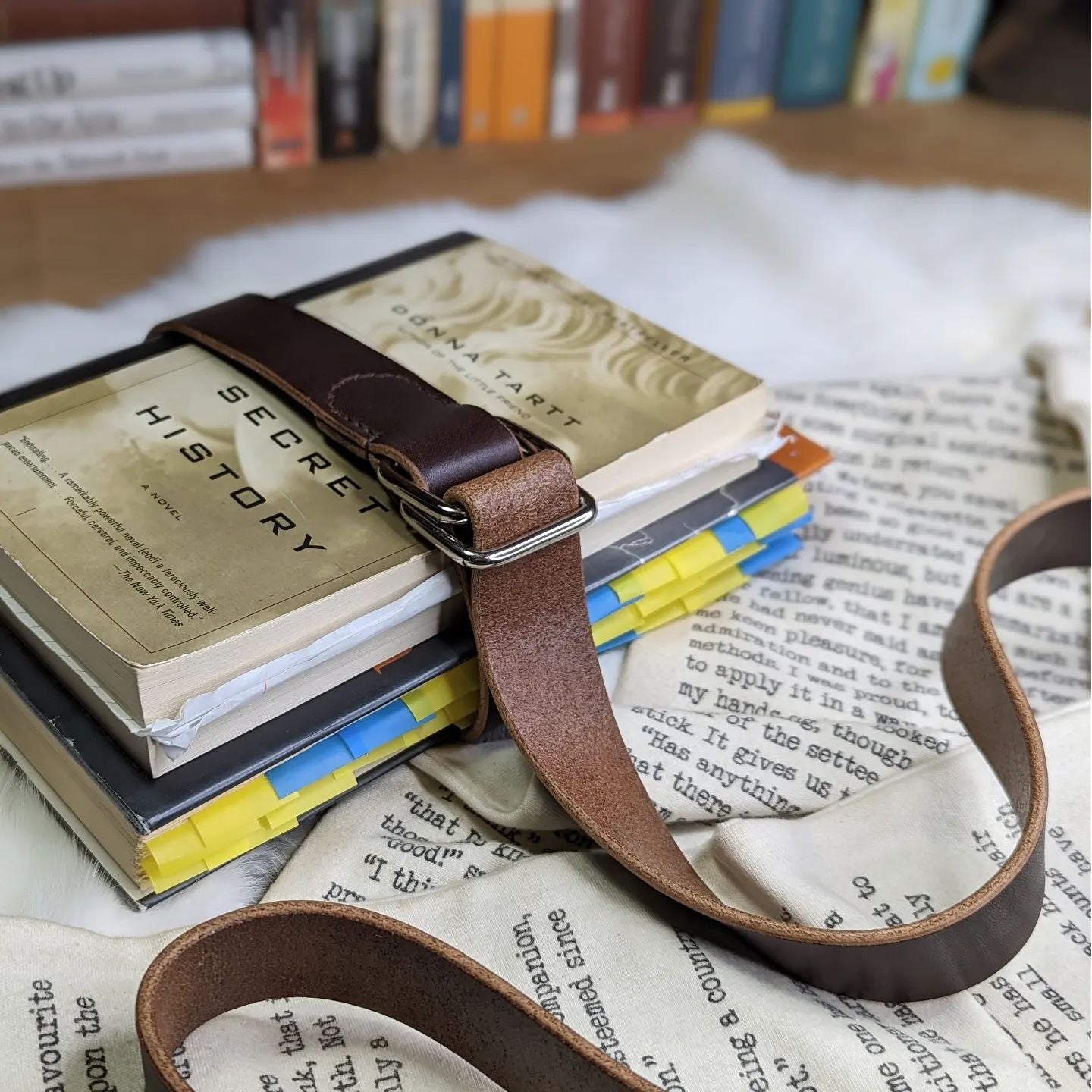 'The Byron' | Classic Book Belt in Berry Brown