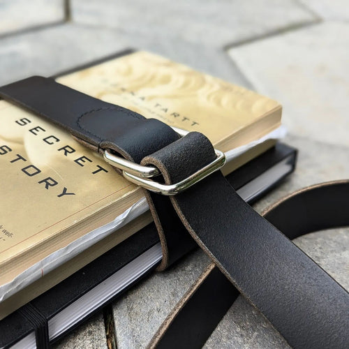 'The Hemingway' | Minimalist Book Belt in Salvaged Harness Leather