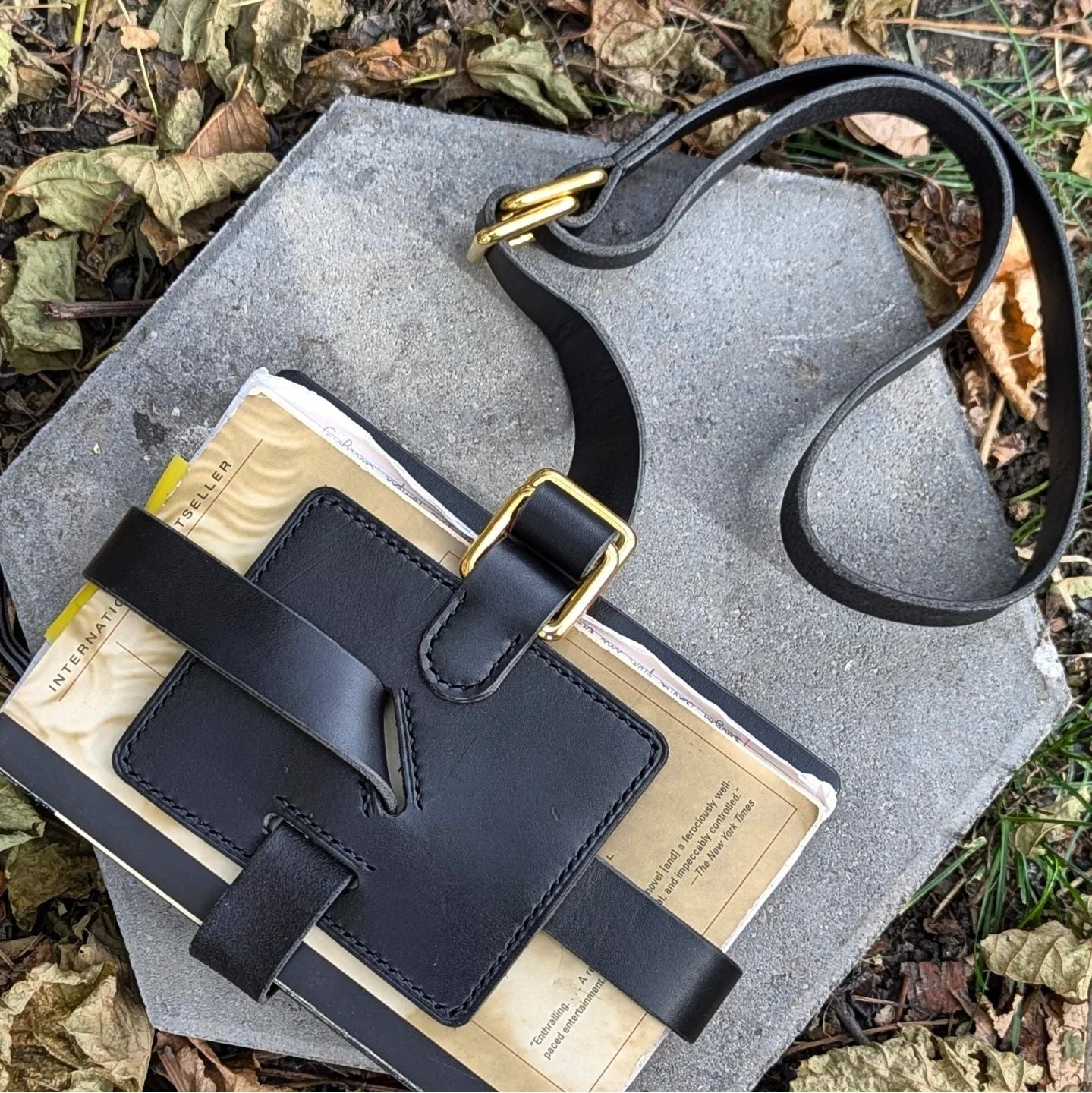 'The Shelley' | Traveller's Book Strap in Coal Black