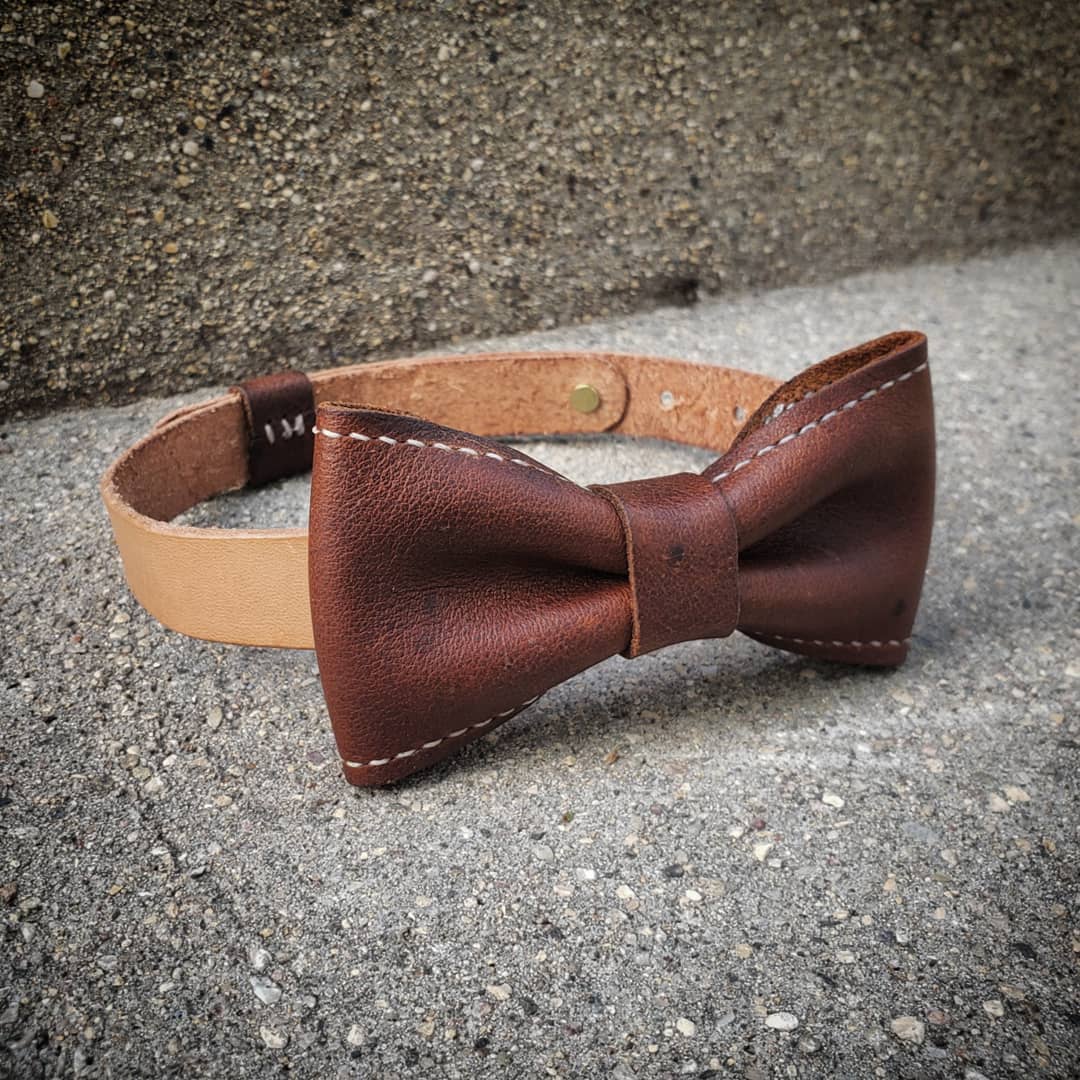 Bow Tie | Brown with Natural Strap + Button Closure