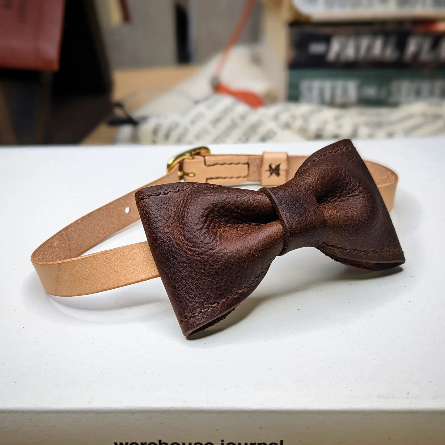 Bow Tie | Brown with Natural Strap + Buckle Closure