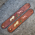 CUSTOM Wrist Cuffs | Tooled Custom Lion + Fox Set of Two for A.Z.