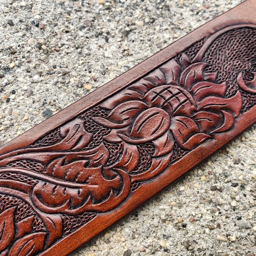 Wrist Cuff | Tooled Sunflower