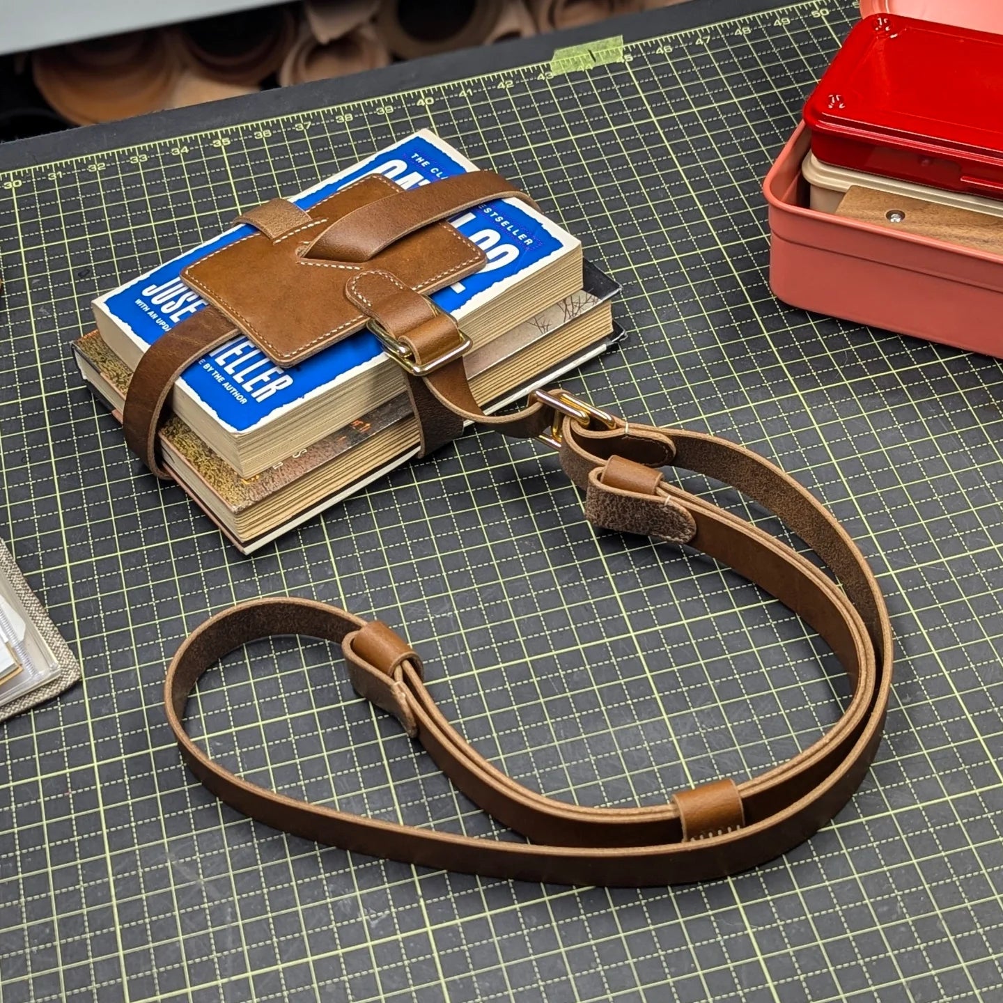 CUSTOM Book Strap | 'Shelley' Traveller's Book Strap with Extra Long Strap for A.B.