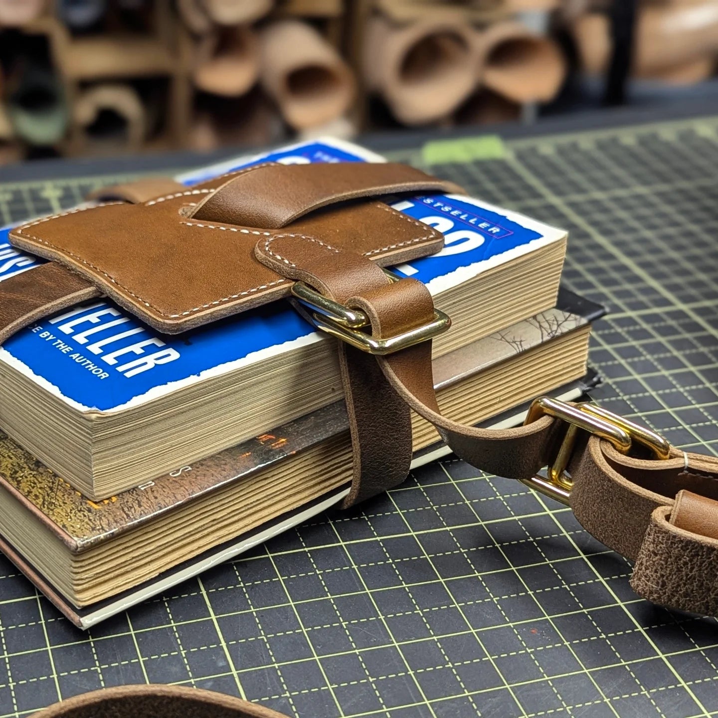 CUSTOM Book Strap | 'Shelley' Traveller's Book Strap with Extra Long Strap for A.B.
