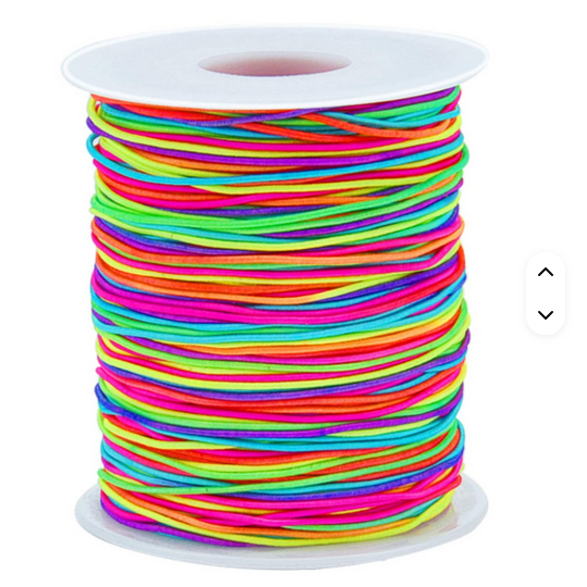 ELASTIC CORD | 2mm, 80s Jazzercise Rainbow