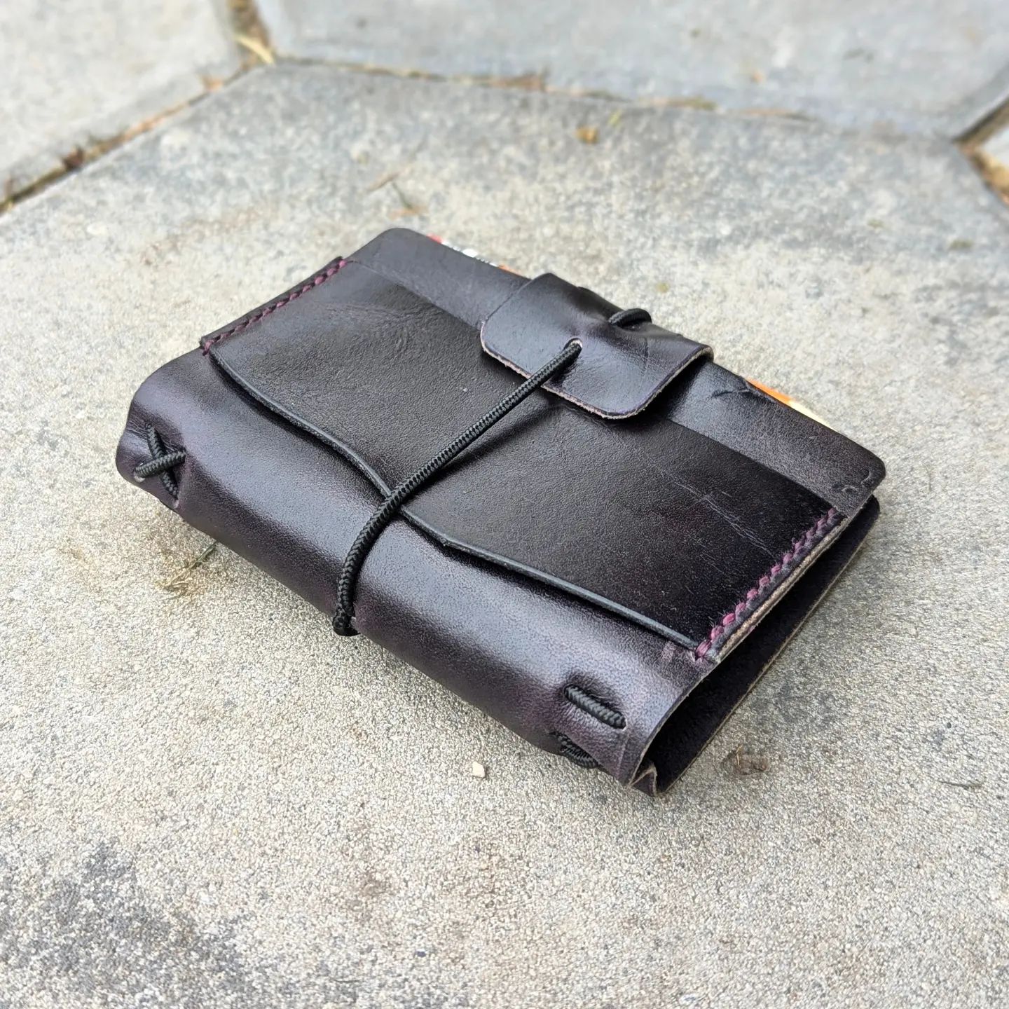 A7 Size Traveller's Refillable Notebook | Eggplant Purple 'Live Edge' #2