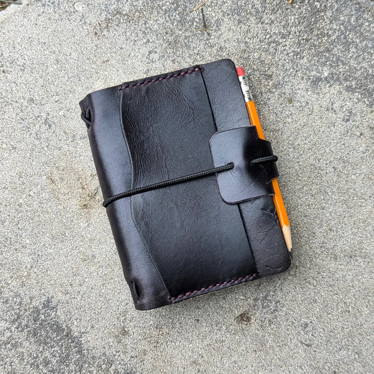 A7 Size Traveller's Refillable Notebook | Eggplant Purple 'Live Edge' #2