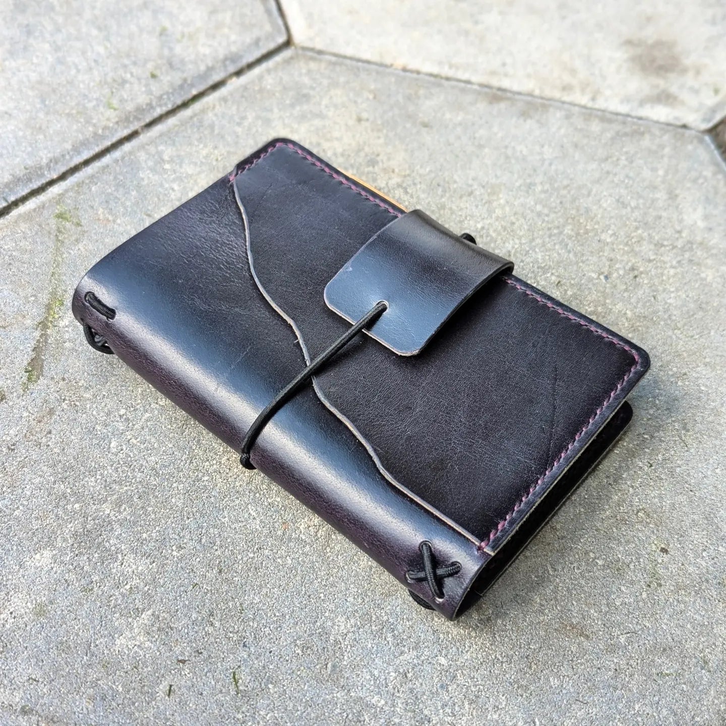 Pocket Size Traveller's Refillable Notebook | Eggplant Purple 'Live Edge' #3