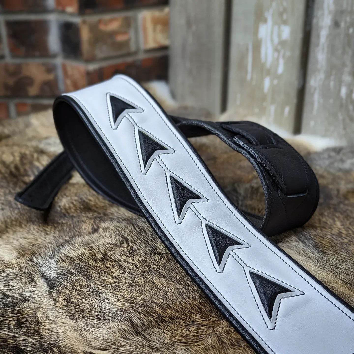 Custom Guitar Strap | White and Black for D.B.