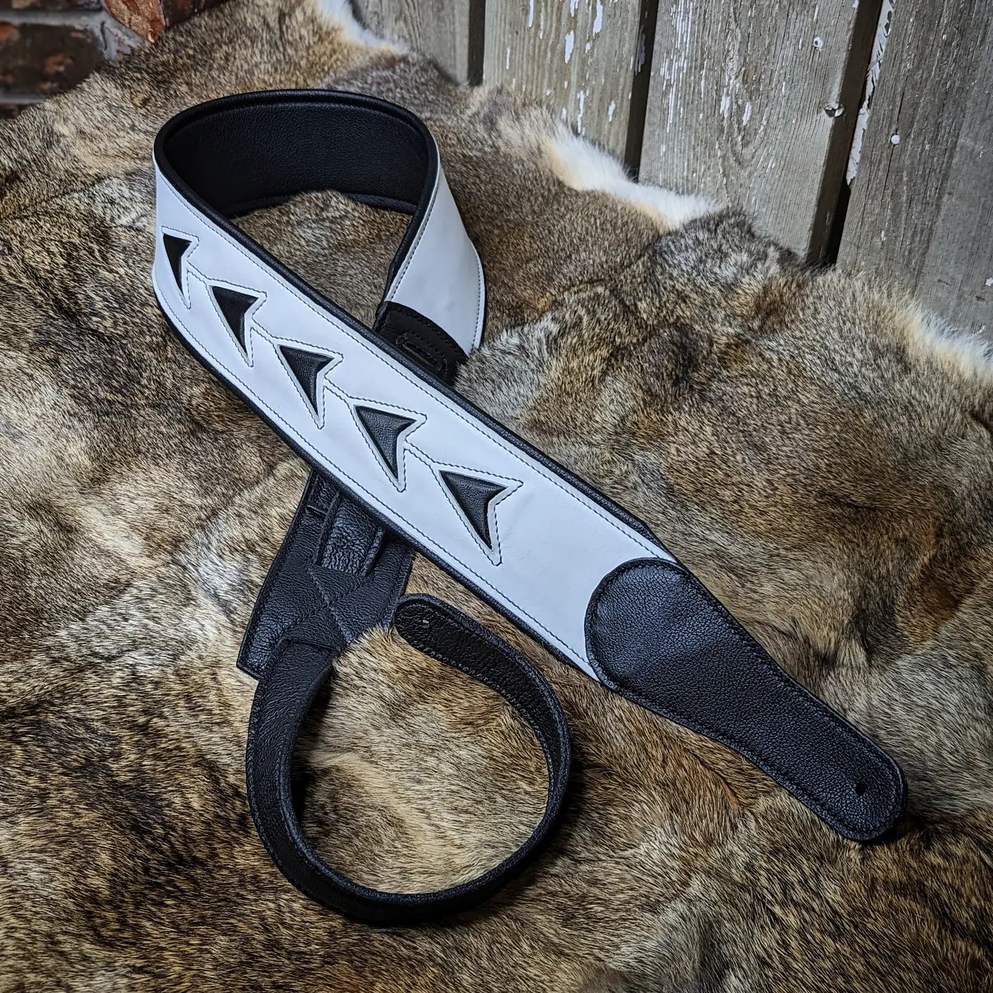 Custom Guitar Strap | White and Black for D.B.