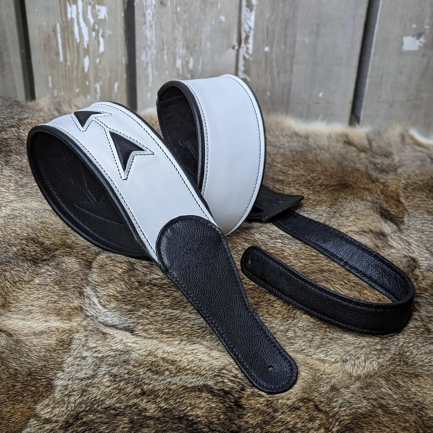 Custom Guitar Strap | White and Black for D.B.