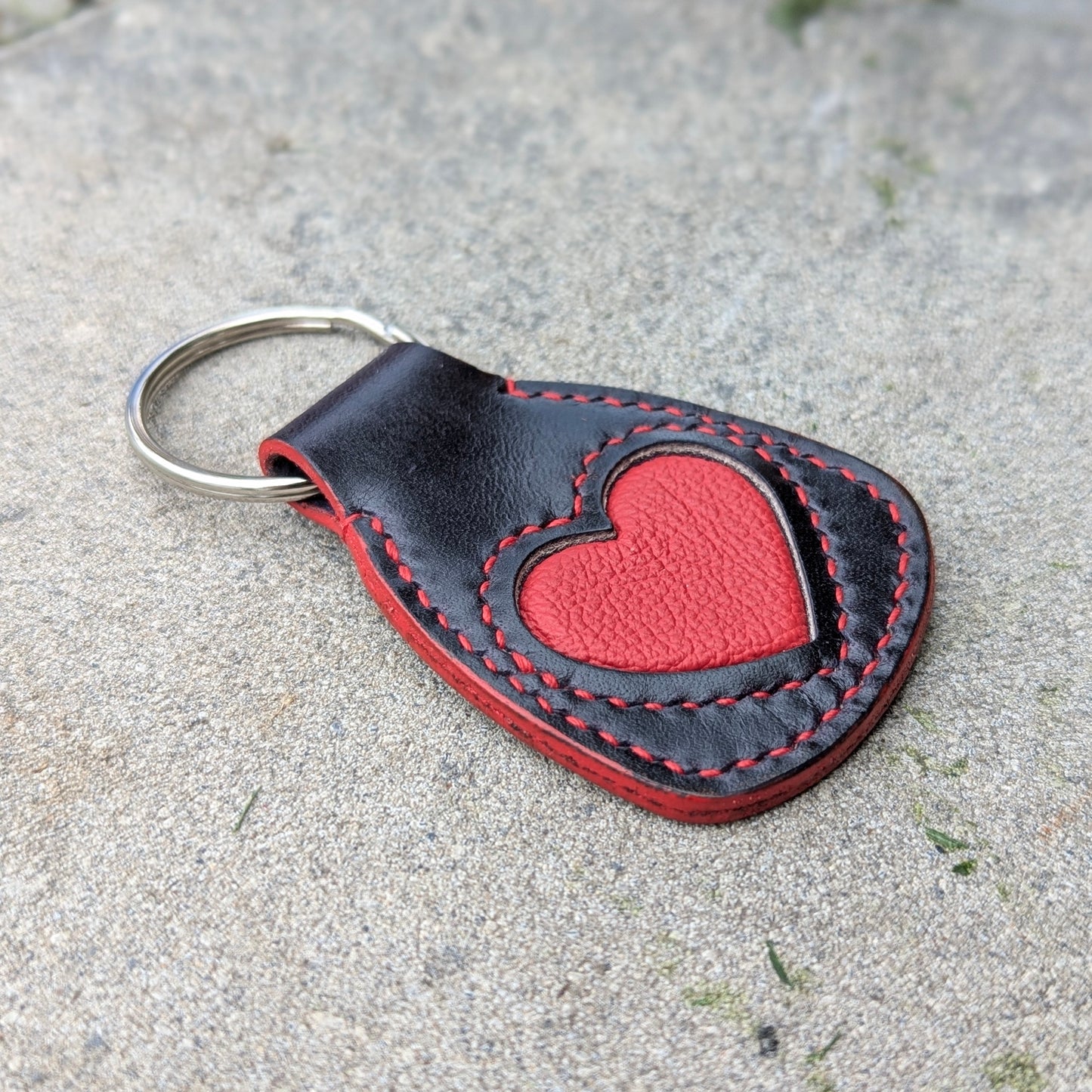 Key Fob | Purple + Red Heart