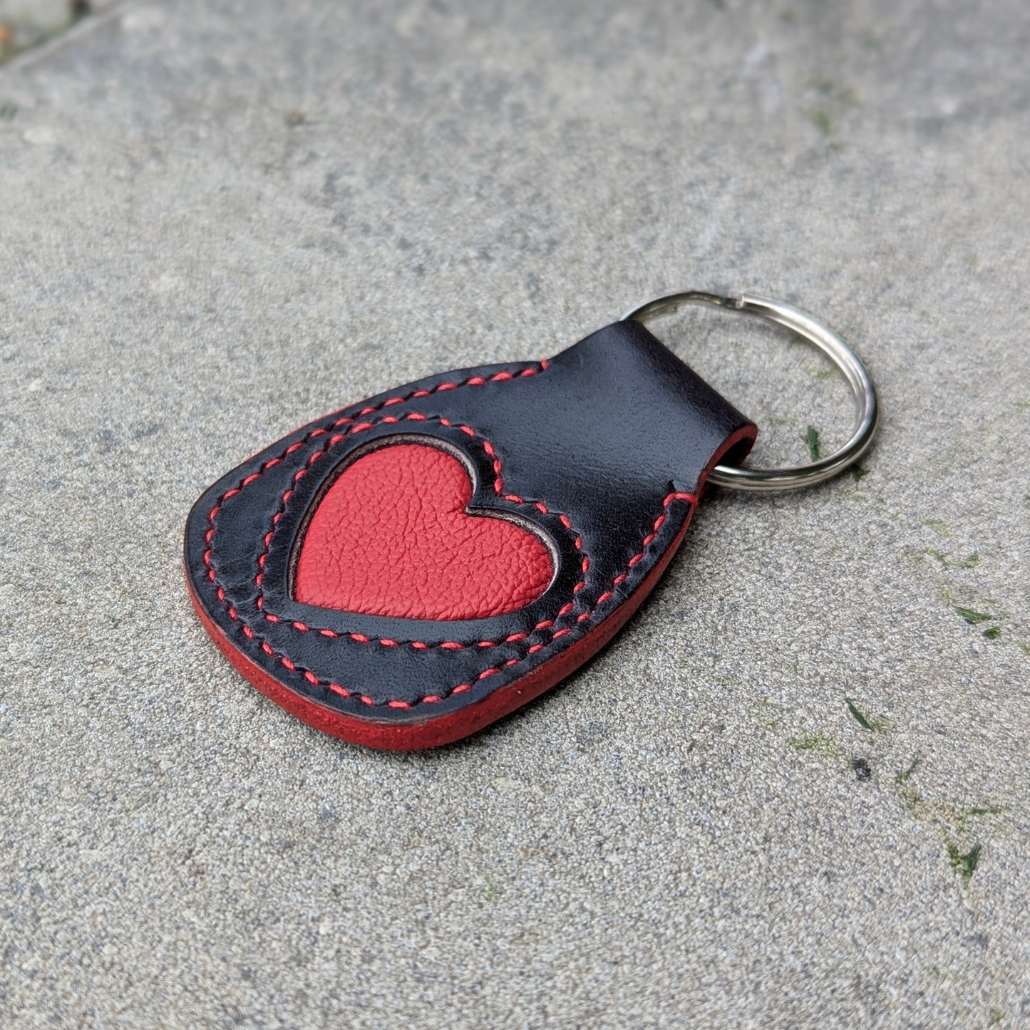 Key Fob | Purple + Red Heart