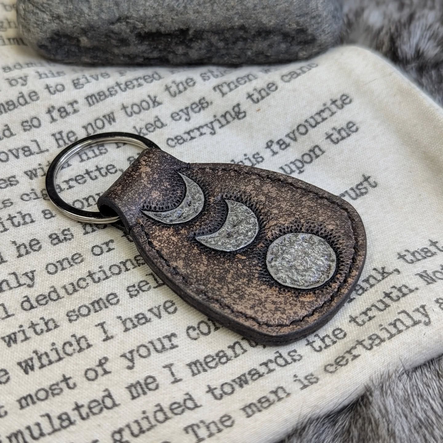 Key Fob | Tooled Moon Phases