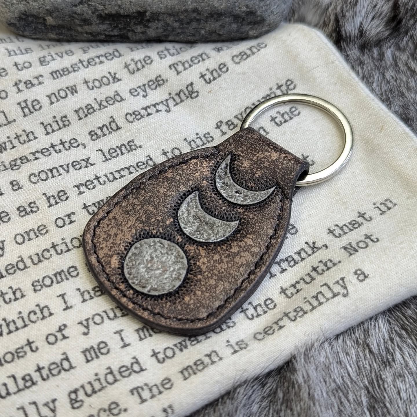 Key Fob | Tooled Moon Phases