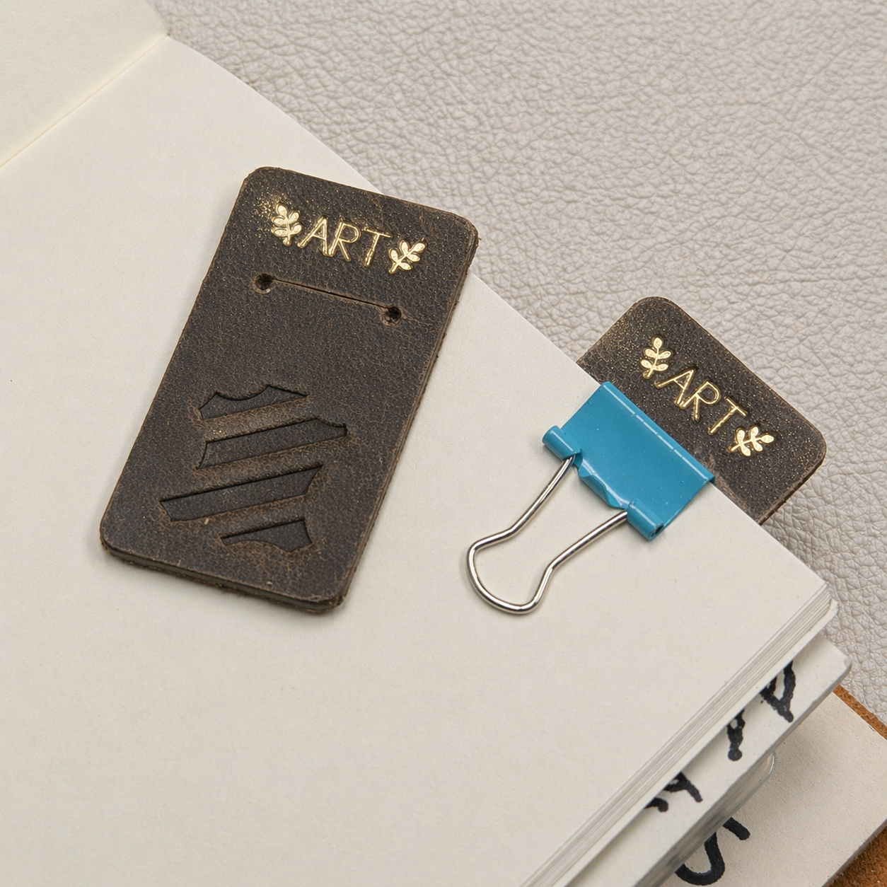 LEATHER TABS | Assorted Experimental Tabs 'TODAY', 'TO DO', 'IDEAS', 'ART'