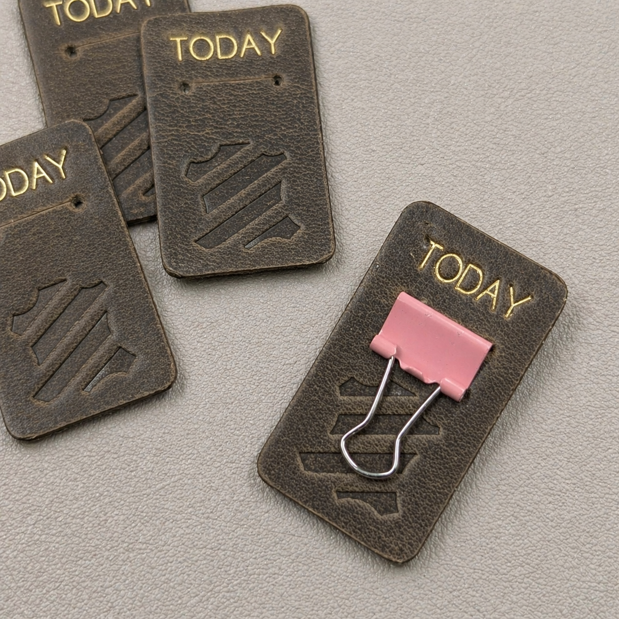 LEATHER TABS | Assorted Experimental Tabs 'TODAY', 'TO DO', 'IDEAS', 'ART'