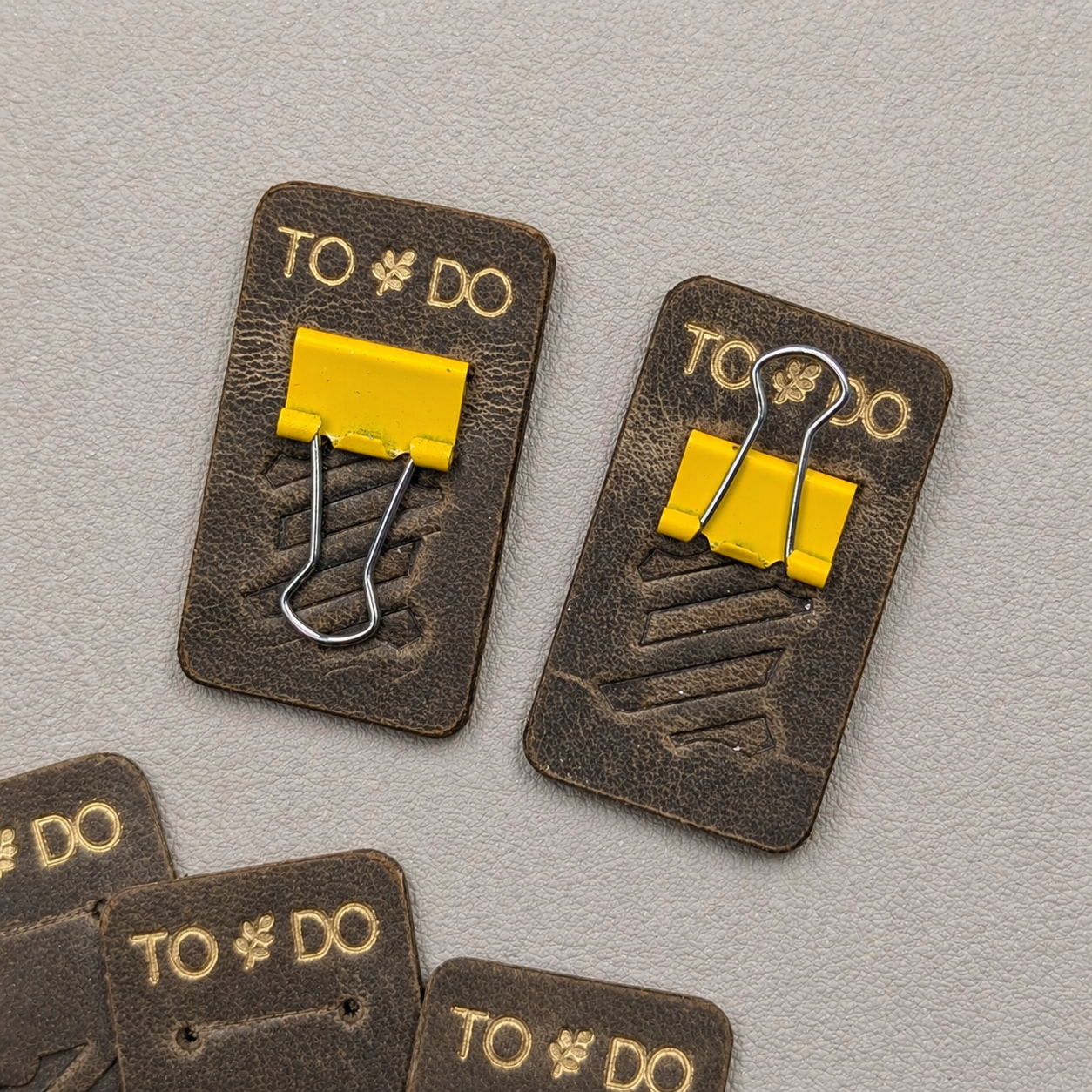 LEATHER TABS | Assorted Experimental Tabs 'TODAY', 'TO DO', 'IDEAS', 'ART'